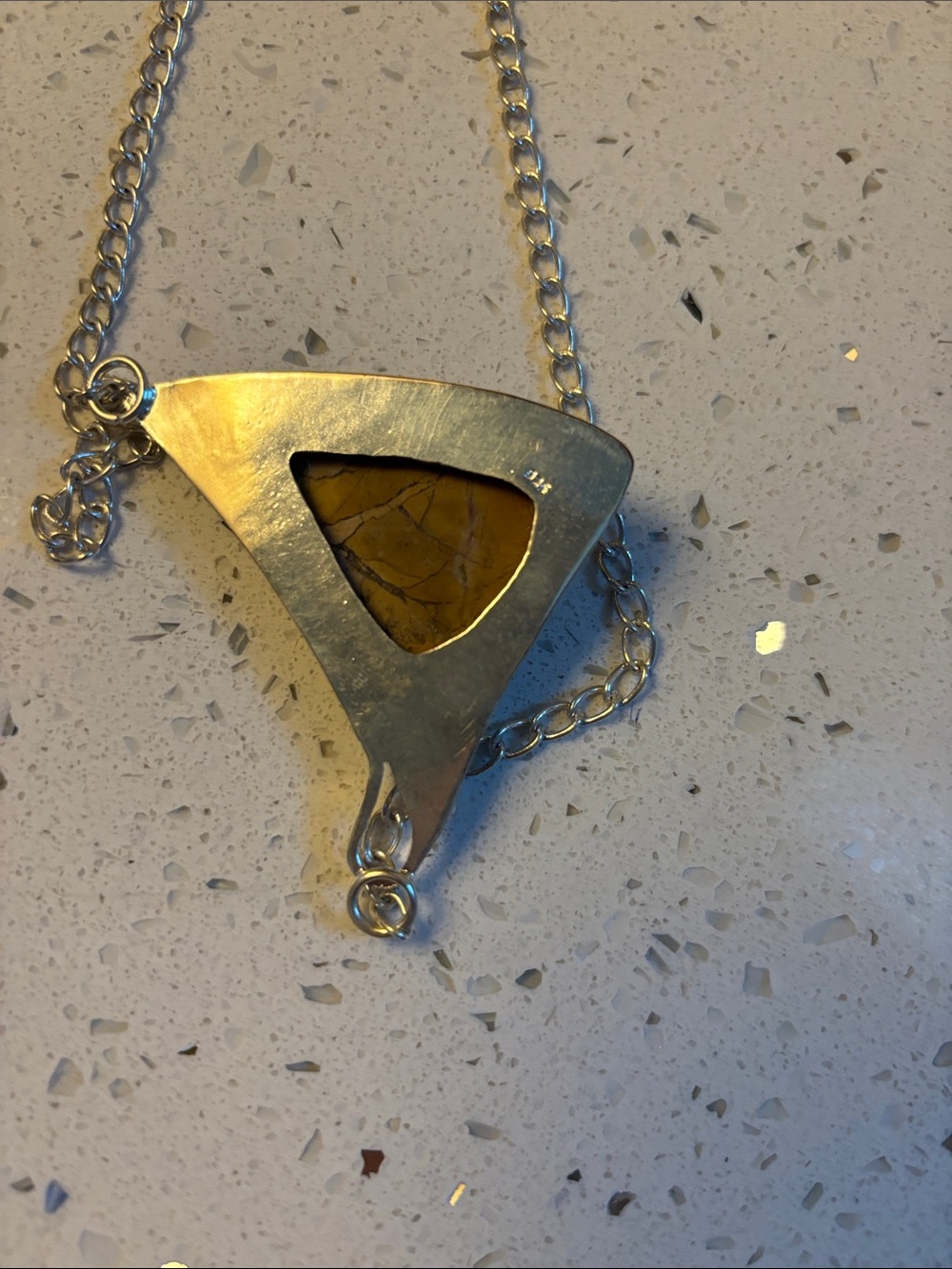 Sterling Silver Brecciated Mookaite Gemstone Statement Necklace - Picture 8 of 8